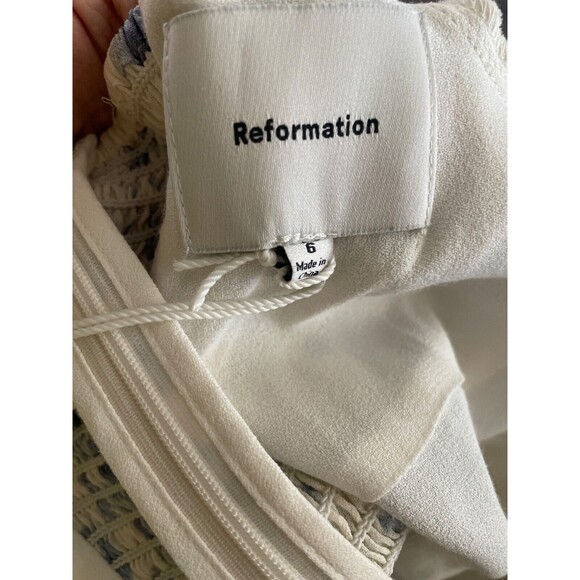 Reformation Davonne Women’s Floral Mini Dress Size 6 NWT Drop Waist Sweetheart - Picture 11 of 14